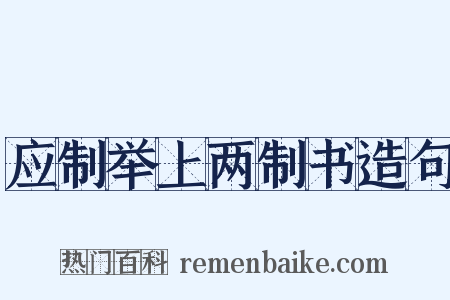 应制举上两制书造句是什么意思的图片